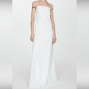 MANGO STRAPLESS DRESS WITH METALLIC DETAIL